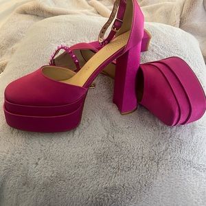 High heels fuscia pink